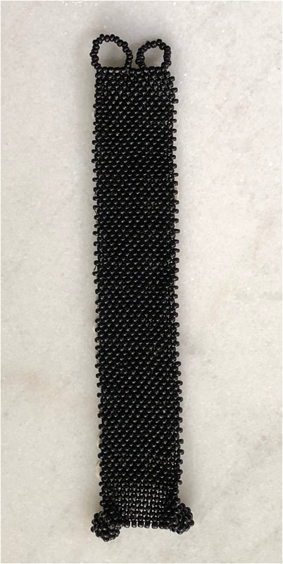 BLACK SKOONHEID 3-ROW OSTRICH EGG SHELL BEADED BRACELET — BY OMBA Arts Trust
