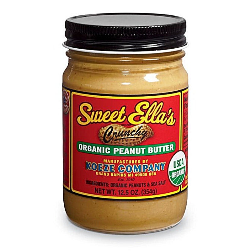Sweet Ella's Organic Crunchy Peanut Butter 13 ounce Jar — Made with Love By The Koeze Company