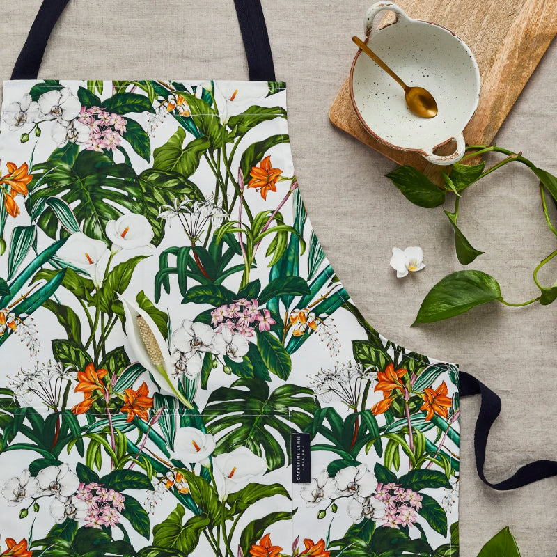 Catherine Lewis Design Palm House Tropics Apron — Designed and Made in the UK with Organic Cotton