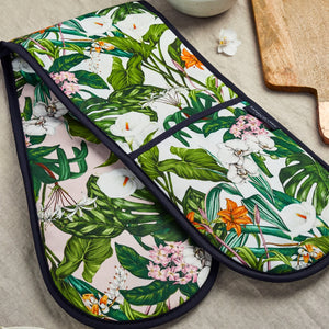 Catherine Lewis Design Palm House Tropics Oven Mitts — Designed and Made in the UK with Organic Cotton