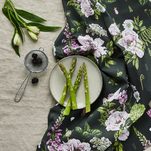 Catherine Lewis Design Summer Garden Tea Towel  —  Made In the UK With Organic Cotton