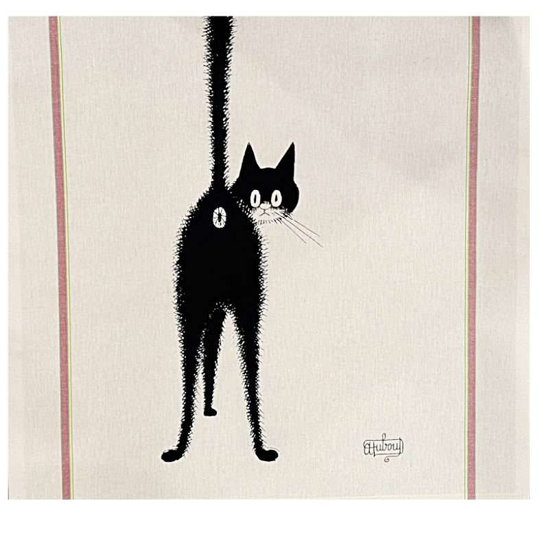 Cat "Third Eye" Kitchen/ Tea Towel — Designed and Made in France by Torchons & Bouchons