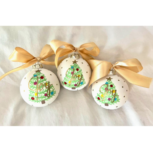 HANDPAINTED "JOY" ORNAMENT — By Elisa Bergstrom Pretty Things & Cool
