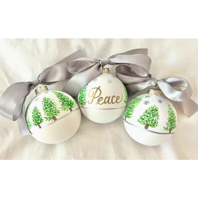 HAND-PAINTED "PEACE" ORNAMENT — By Elisa Bergstrom - The Flourished Pen