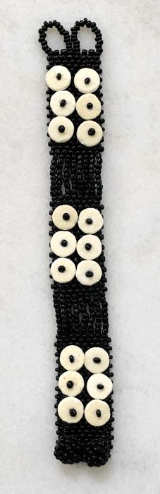  BLACK SKOONHEID 2-ROW OSTRICH EGG SHELL BEADED BRACELET — By OMBA Arts Trust