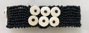  BLACK SKOONHEID 2-ROW OSTRICH EGG SHELL BEADED BRACELET — By OMBA Arts Trust