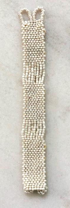  PEARL-COLORED 2-ROW SKOONHEID OSTRICH EGG SHELL BEADED BRACELET — BY OMBA ARTS TRUST