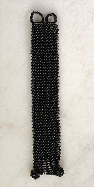 BLACK SKOONHEID 3-ROW OSTRICH EGG SHELL BEADED BRACELET — BY OMBA Arts Trust