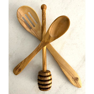 Berard Olive Wood Curved Olive Spoon Honey Dripper Jam Spoon