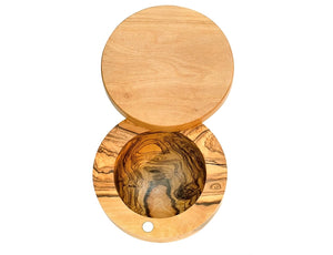 Berard Olive Wood Salt Keeper with Swivel Lid