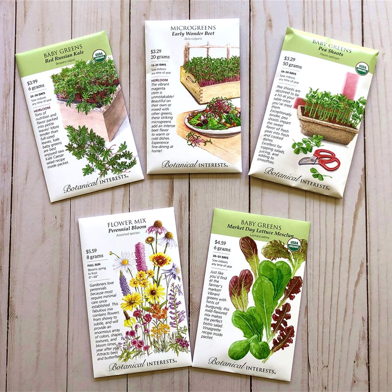 GROW YOUR OWN INDOOR/OUTDOOR BEE & BIRD FRIENDLY GARDENING KIT — WITH ORGANIC AND NON-GMO SEEDS FROM BOTANICAL INTERESTS