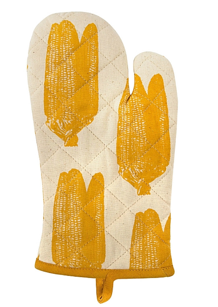 Simrin Hand-Screened, Hand-Sewn Corn Oven Mitts