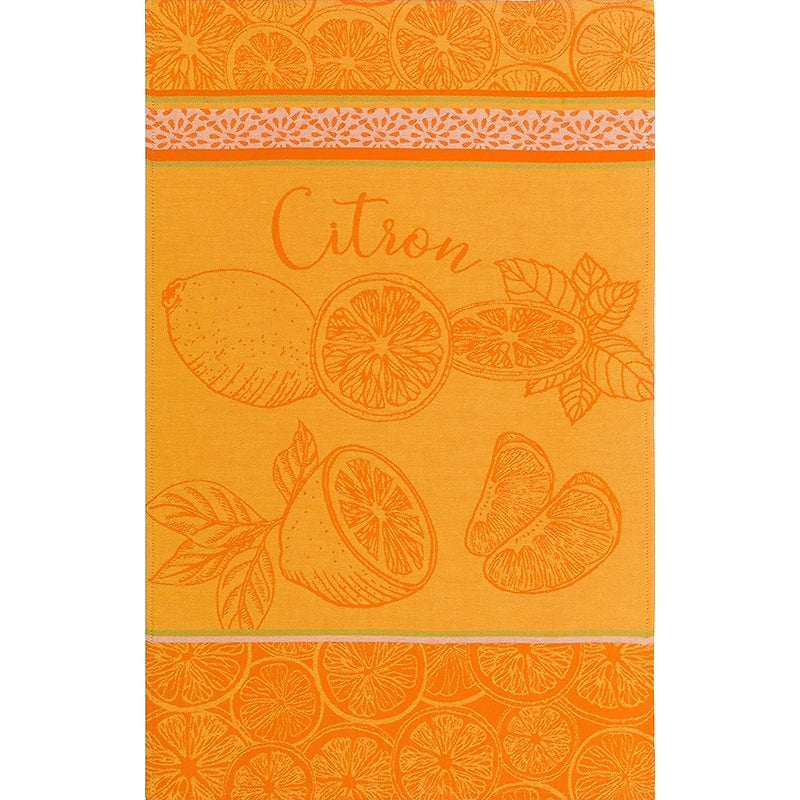 Coucke Citron (Lemon) French Cotton Jacquard Tea Towel