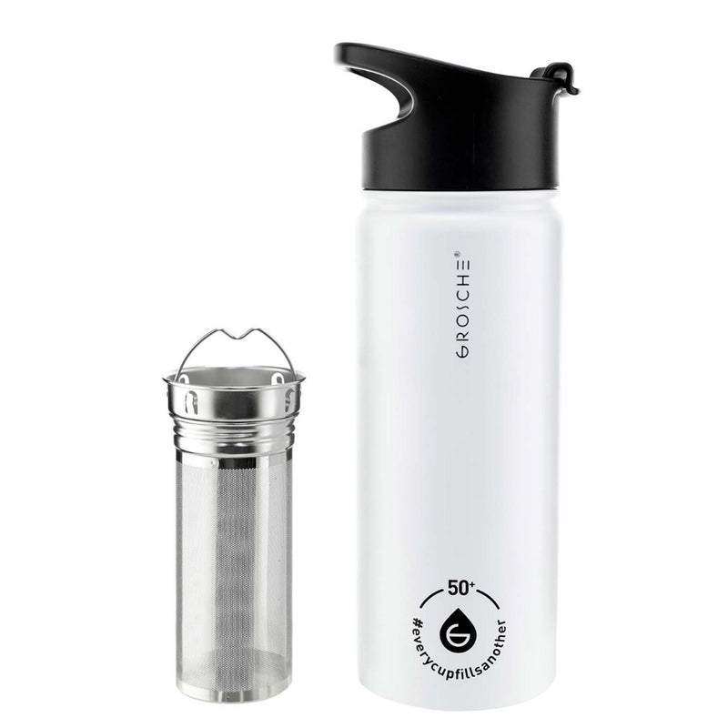 GROSCHE Chicago Steel Water/Tea Infusion Flask — 16 fluid ounces