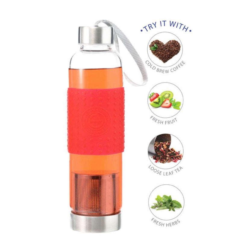 Water, Tea and Coffee Marino Travel Infuser in Red - 18.6 ounces — By GROSCHE