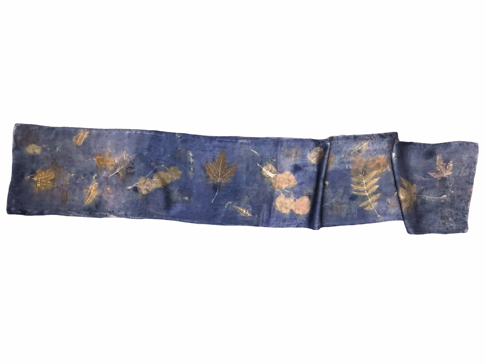 Hand-Dyed Nature's Diary Silk Scarf - Sangre de Cristo Blue — By Artist Sara Griego