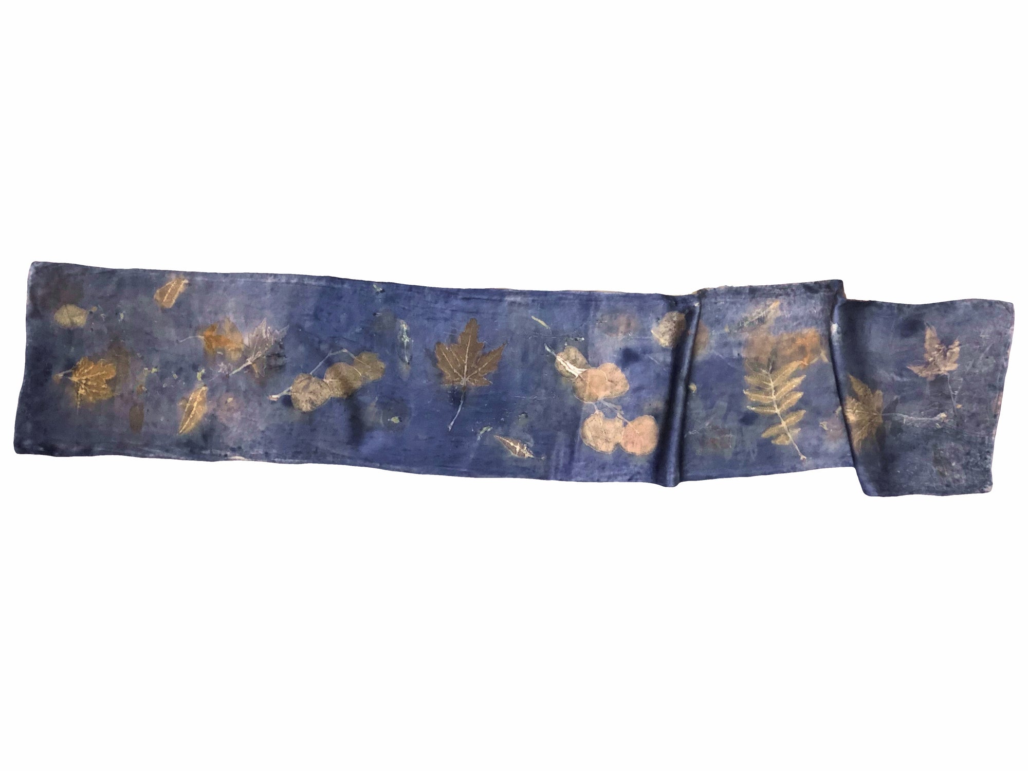 Hand-Dyed Nature's Diary Silk Scarf - Sangre de Cristo Blue — By Artist Sara Griego