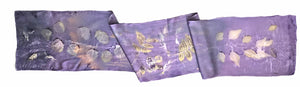 Hand-Dyed Nature's Diary Silk Scarf - Purple — By Artist Sara Griego