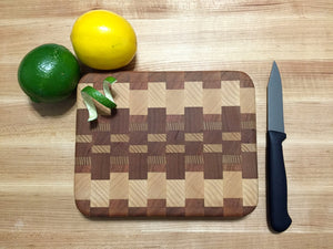 EDGE OF WOODS — Cherry, Mahogany, Ash & Walnut Inlaid End-Grain Cutting Board