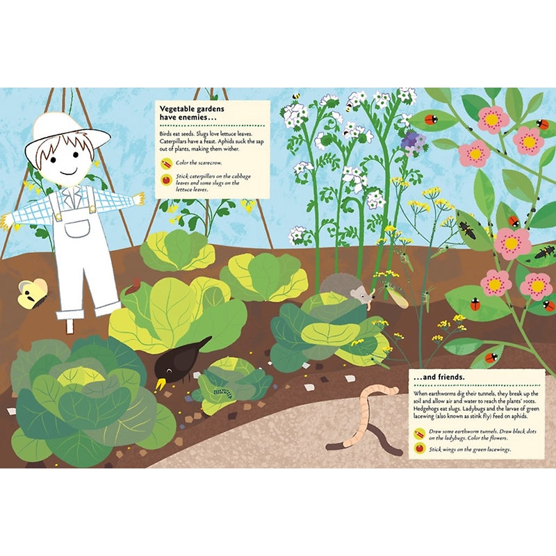 In the Vegetable Garden: My Nature Sticker Activity Book - Science Activity and Learning Book for Kids With Coloring, Stickers and Quiz