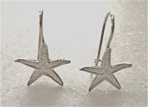 HANDCRAFTED IN SARDINIA — MARE COLLECTION SEA STAR STERLING SILVER EARRINGS (MEDIUM) FOR PIECED EARS — BY KOKUU