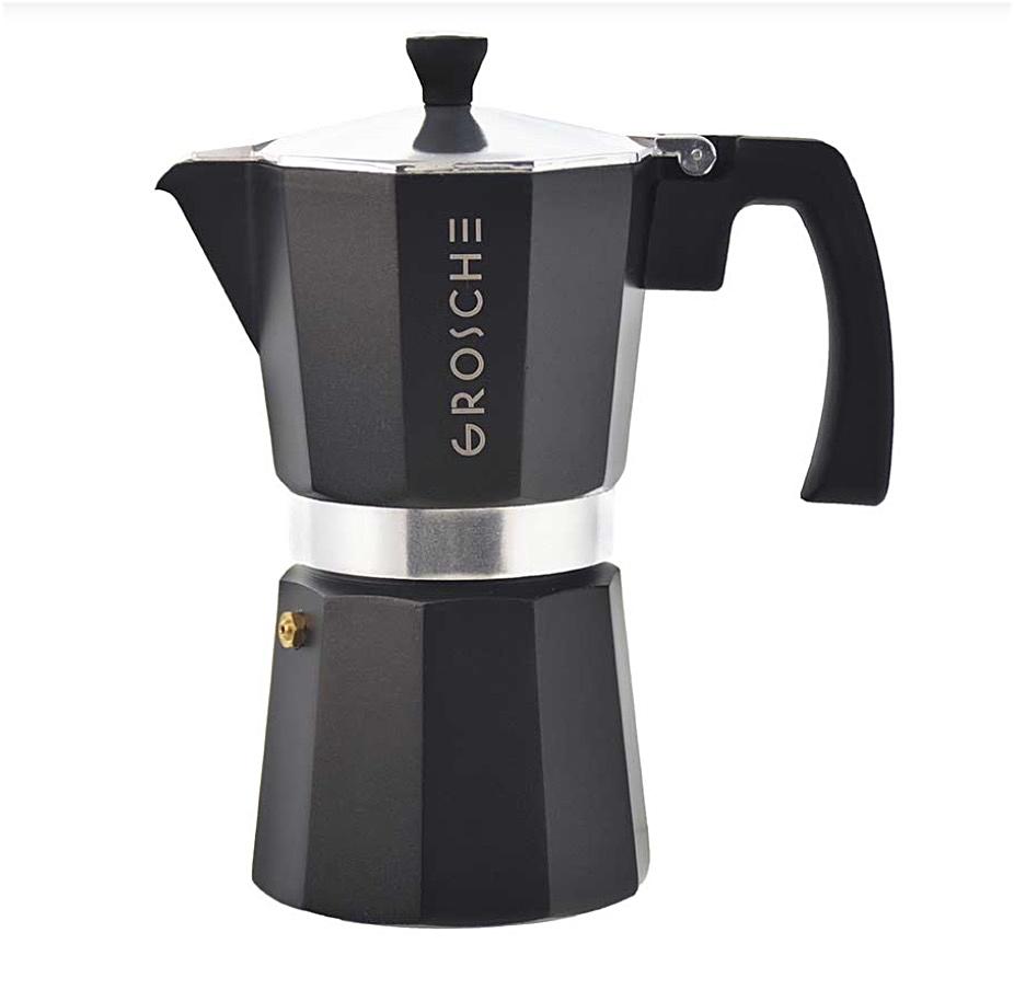 GROSCHE Black Milano Italian 6-Cup Stovetop Espresso Coffee Maker / Mo -  Pretty Things & Cool Stuff