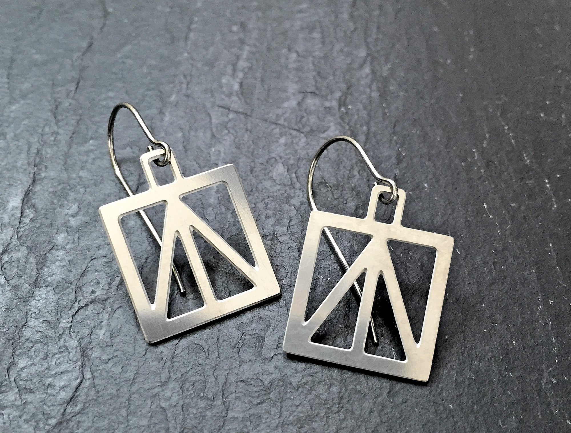 ARTIST HANDCRAFTED — Square Peace Truss Earrings - Audra Azoury