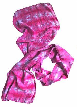 Fuschia Dream Silk Crepe de Chine Scarf — HANDCRAFTED BY JULES GOFORTH