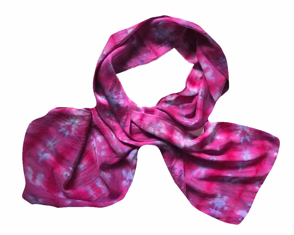 Fuschia Dream Silk Crepe de Chine Scarf — HANDCRAFTED BY JULES GOFORTH