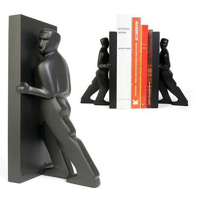 Kikkerland Leaning Men Bookends, Set Of 2 - Modern Industrial Book Supports For Office Or Home Library - View #2