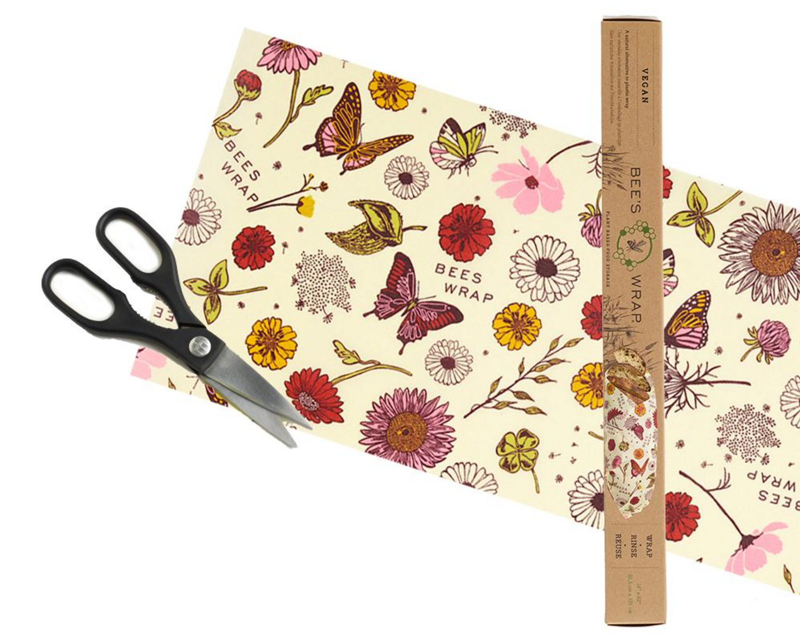 Bee's Wrap Vegan Wrap Roll — Meadow Pattern