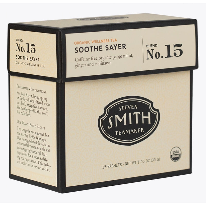 Steven Smith Teamaker — Soothe Sayer Caffeine-Free Organic Wellness Tea — Gift Box of 15 Sachet