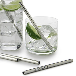 U KONSERVE STAINLESS STEEL MINI STRAWS — 4 PACK