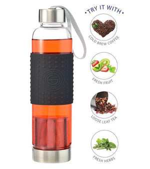 Water, Tea and Coffee Marino Travel Infuser in Black - 18.6 ounces — By GROSCHE